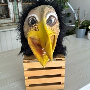 Creepy bird vintage facemask adult size